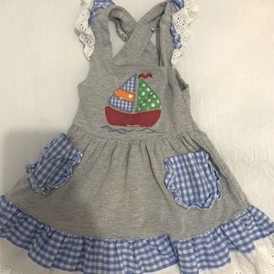 Sailboat cross back twirl dress